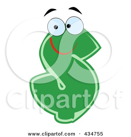 Royalty-Free (RF) Clipart Illustration of a Dollar Currency Character by Hit Toon