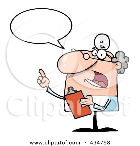 Royalty-Free (RF) Clipart Illustration of a Doctor Speaking by Hit Toon