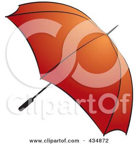 Royalty-Free (RF) Clipart Illustration of a Red Umbrella by Lal Perera