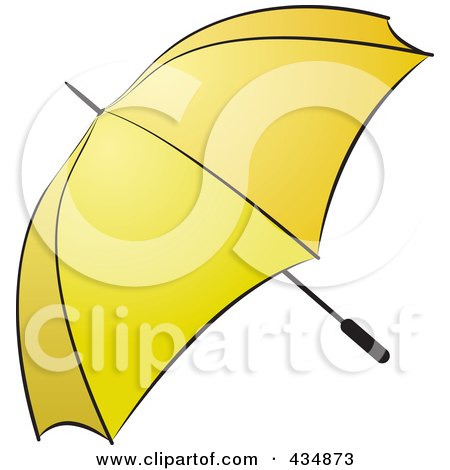 Royalty-Free (RF) Clipart Illustration of a Yellow Umbrella by Lal Perera