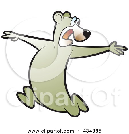 Royalty-Free (RF) Clipart Illustration of a Running Bear - 1 by Lal Perera