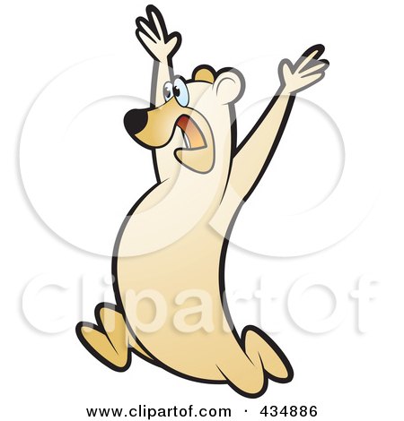 Royalty-Free (RF) Clipart Illustration of a Running Bear - 4 by Lal Perera