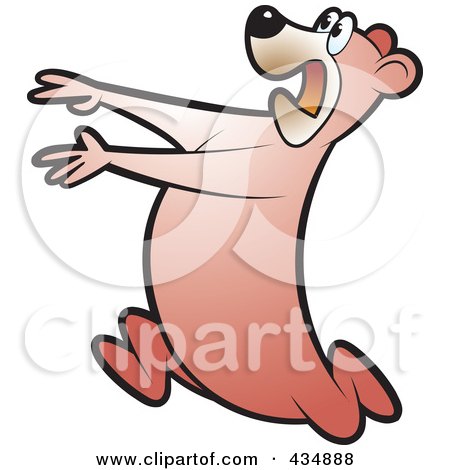 Royalty-Free (RF) Clipart Illustration of a Running Bear - 2 by Lal Perera