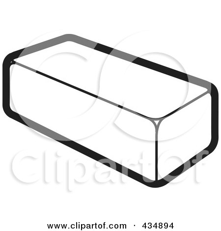 Royalty-Free (RF) Clipart Illustration of an Outlined Brick by Lal Perera