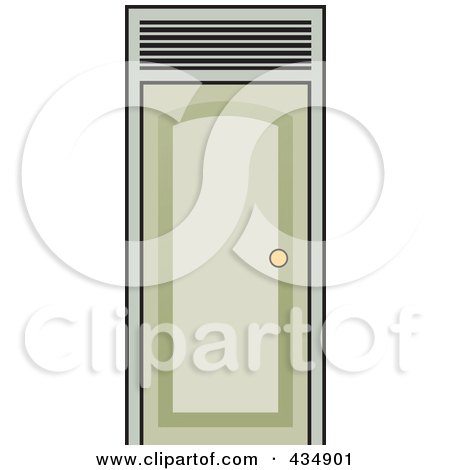 Royalty-Free (RF) Clipart Illustration of a Closed Green Door by Lal Perera