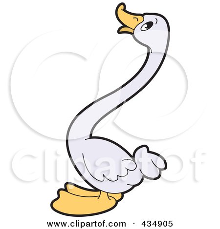 Royalty-Free (RF) Clipart Illustration of a White Duck - 3 by Lal Perera