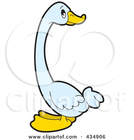 Royalty-Free (RF) Clipart Illustration of a White Duck - 1 by Lal Perera