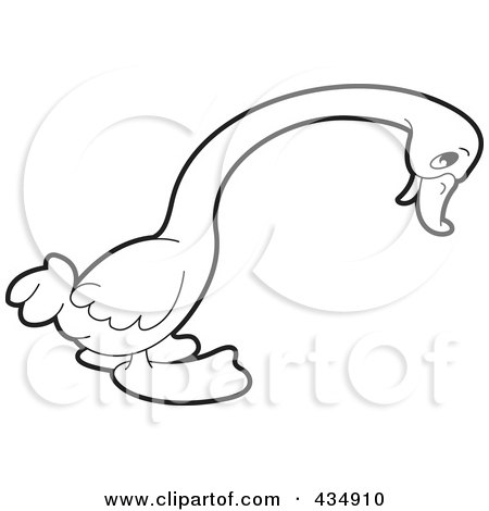 Royalty-Free (RF) Clipart Illustration of an Outlined Duck - 4 by Lal Perera
