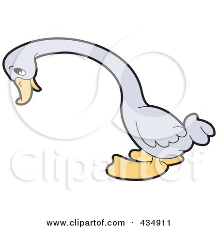 Royalty-Free (RF) Clipart Illustration of a White Duck - 4 by Lal Perera