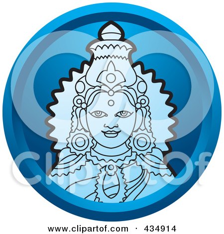 Royalty-Free (RF) Clipart Illustration of a Blue Indian God - 2 by Lal Perera