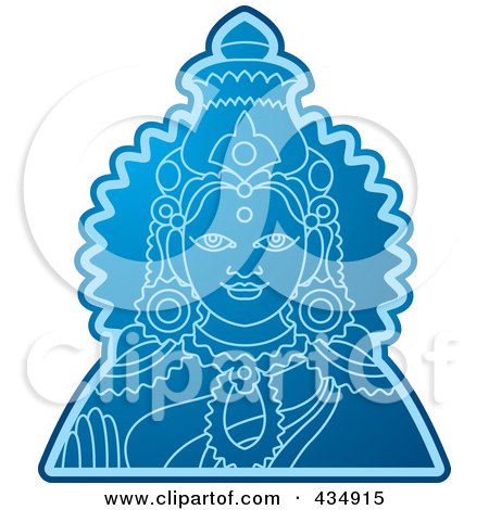 Royalty-Free (RF) Clipart Illustration of a Blue Indian God - 1 by Lal Perera
