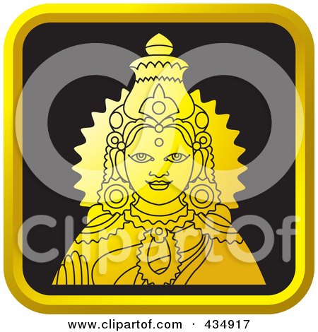Royalty-Free (RF) Clipart Illustration of a Golden Indian God - 1 by Lal Perera