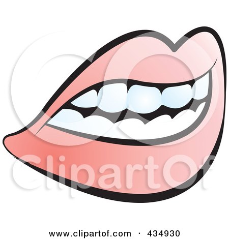 Royalty-Free (RF) Clipart Illustration of a Female Mouth With Lips And Teeth by Lal Perera
