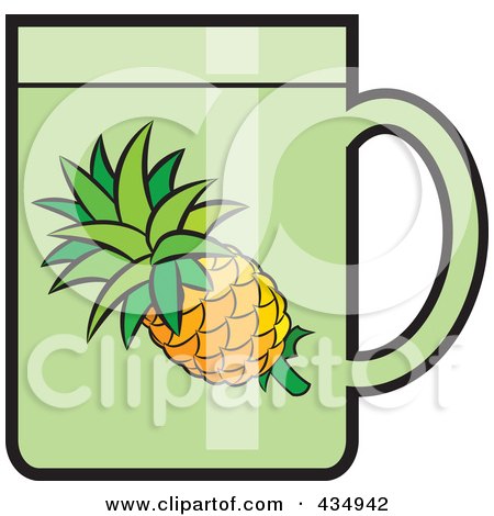 Royalty-Free (RF) Clipart Illustration of a Pineapple Coffee Mug by Lal Perera