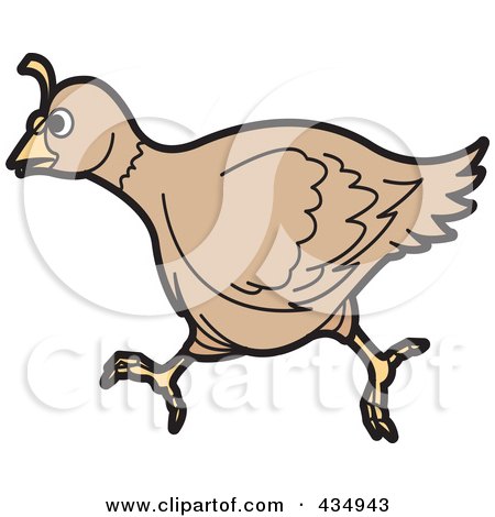 Royalty-Free (RF) Clipart Illustration of a Running Quail by Lal Perera