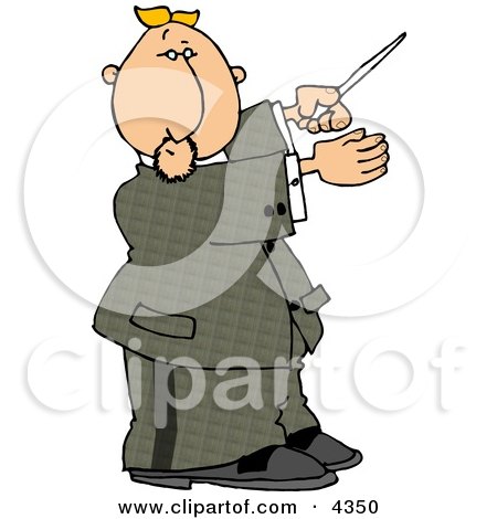 Male Music Conductor Directing a Musical Performance with a Conducting Baton  Clipart by djart