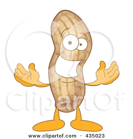 Royalty-Free (RF) Clipart Illustration of a Peanut Mascot by Mascot Junction