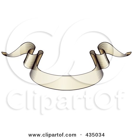 Royalty-Free (RF) Clipart Illustration of an Antique Ribbon Banner - 2 by AtStockIllustration