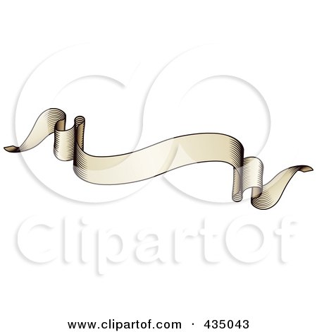Royalty-Free (RF) Clipart Illustration of an Antique Ribbon Banner - 5 by AtStockIllustration