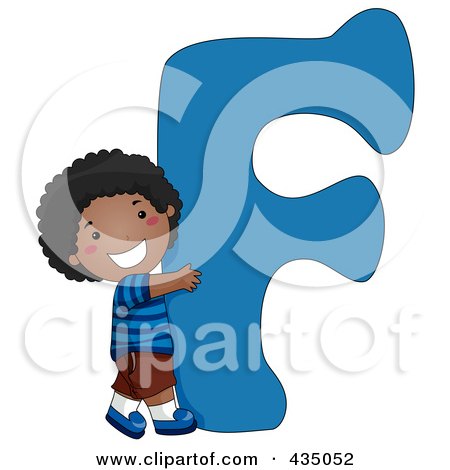 Royalty-Free (RF) Clipart Illustration of a Kid Letter F With A Little Boy by BNP Design Studio