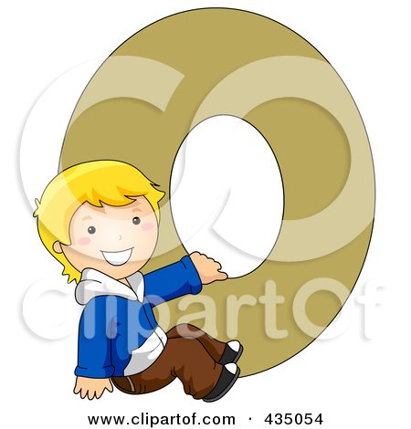 Royalty-Free (RF) Clipart Illustration of a Kid Letter O With A Little Boy by BNP Design Studio