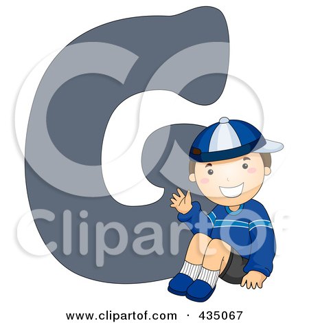 Royalty-Free (RF) Clipart Illustration of a Kid Letter G With A Little Boy by BNP Design Studio