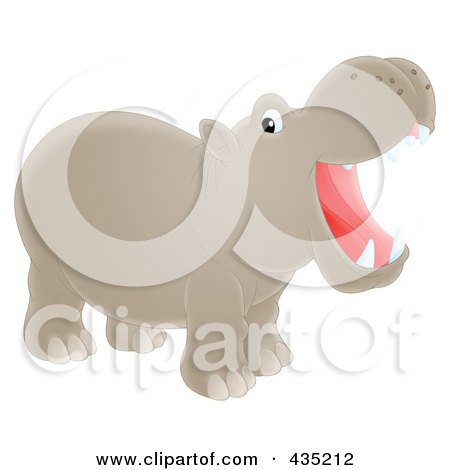 Royalty-Free (RF) Clipart Illustration of a Hollering Hippo by Alex Bannykh