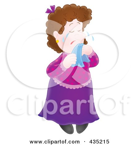 Royalty-Free (RF) Clipart Illustration of a Sad Woman Crying by Alex Bannykh