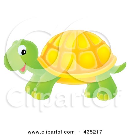 Royalty-Free (RF) Clipart Illustration of a Cute Tortoise by Alex Bannykh