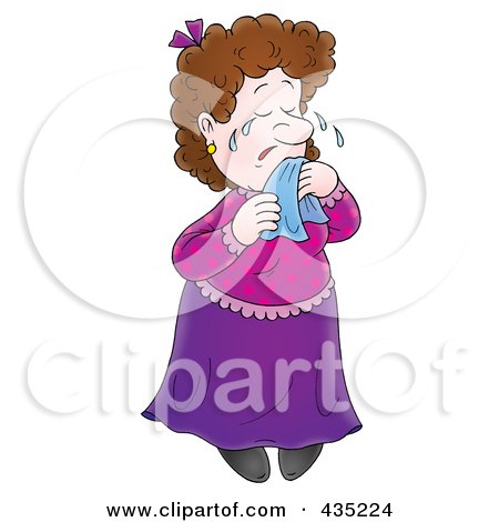 Royalty-Free (RF) Clipart Illustration of a Cartoon Sad Woman Crying by Alex Bannykh