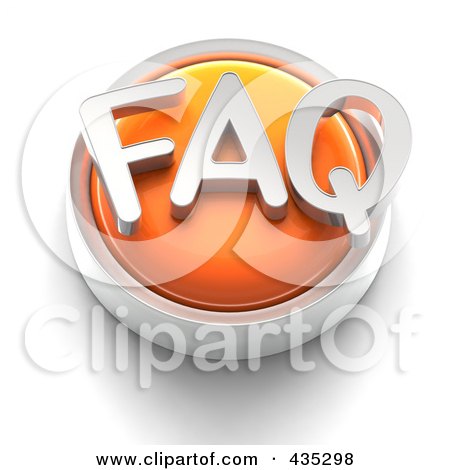Royalty-Free (RF) Clipart Illustration of a 3d Orange FAQ Button by Tonis Pan