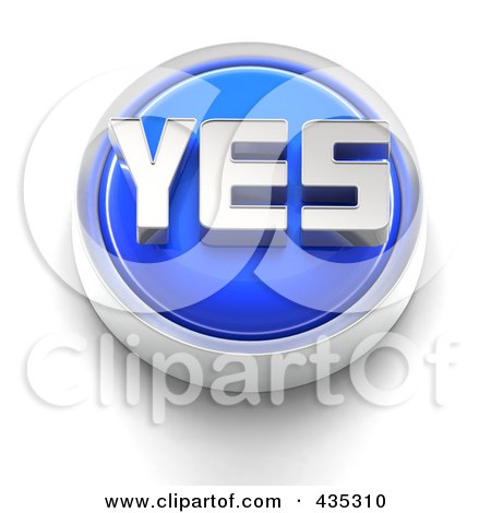 Royalty-Free (RF) Clipart Illustration of a 3d Blue Yes Button by Tonis Pan