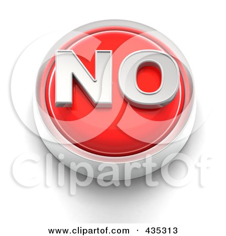 Royalty-Free (RF) Clipart Illustration of a 3d Red No Button by Tonis Pan