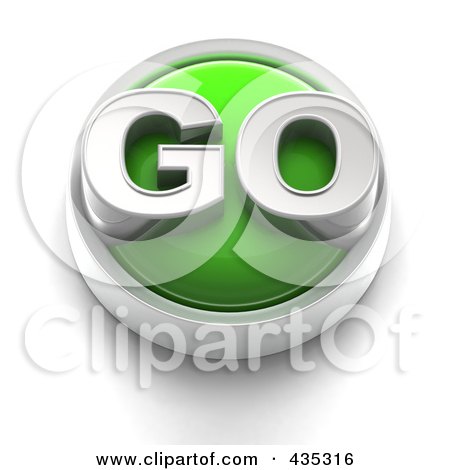 Royalty-Free (RF) Clipart Illustration of a 3d Green Go Button by Tonis Pan
