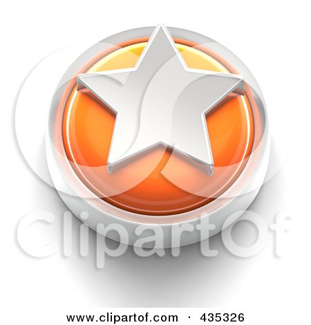 Royalty-Free (RF) Clipart Illustration of a 3d Orange Star Button by Tonis Pan