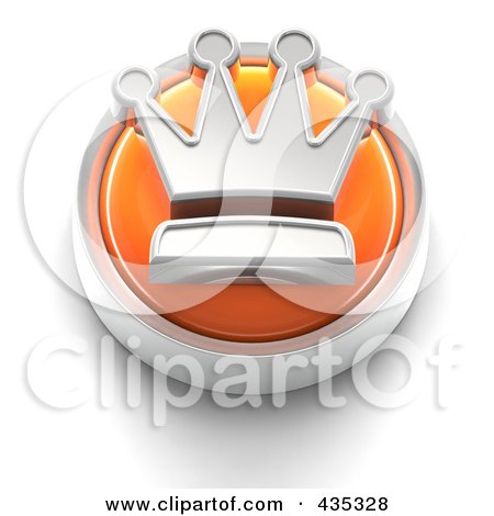 Royalty-Free (RF) Clipart Illustration of a 3d Orange Crown Button by Tonis Pan
