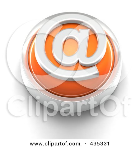 Royalty-Free (RF) Clipart Illustration of a 3d Orange Email Button by Tonis Pan