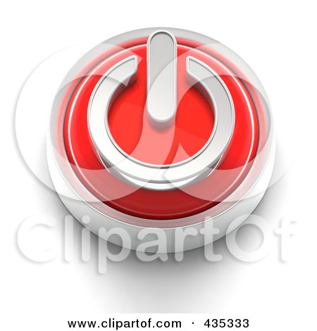 Royalty-Free (RF) Clipart Illustration of a 3d Red Power Button by Tonis Pan