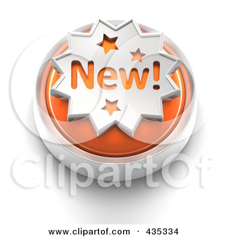 Royalty-Free (RF) Clipart Illustration of a 3d Orange New Button by Tonis Pan