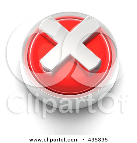 Royalty-Free (RF) Clipart Illustration of a 3d Red X Button by Tonis Pan