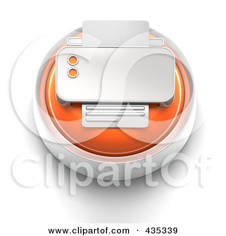 Royalty-Free (RF) Clipart Illustration of a 3d Orange Print Button by Tonis Pan