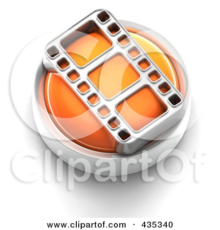 Royalty-Free (RF) Clipart Illustration of a 3d Orange Film Strip Button by Tonis Pan