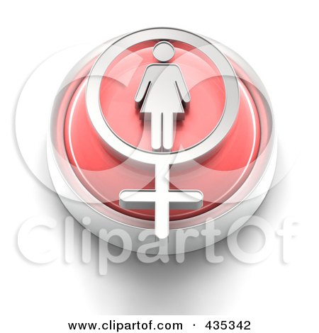 Royalty-Free (RF) Clipart Illustration of a 3d Pink Female Gender Button by Tonis Pan