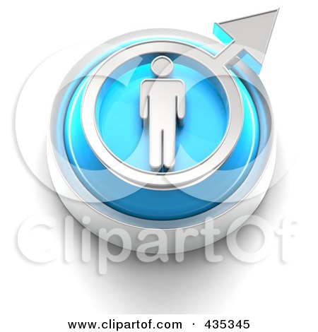 Royalty-Free (RF) Clipart Illustration of a 3d Blue Male Gender Button by Tonis Pan