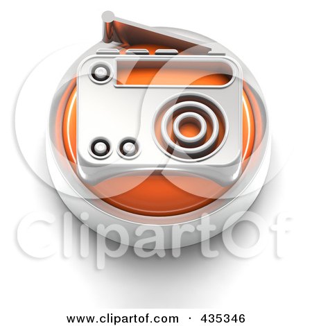 Royalty-Free (RF) Clipart Illustration of a 3d Orange Radio Button by Tonis Pan