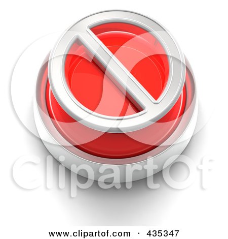 Royalty-Free (RF) Clipart Illustration of a 3d Red Restriction Button by Tonis Pan