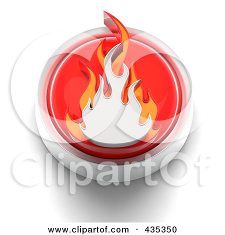 Royalty-Free (RF) Clipart Illustration of a 3d Red Flames Button by Tonis Pan
