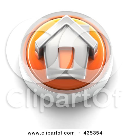Royalty-Free (RF) Clipart Illustration of a 3d Orange Home Page Button by Tonis Pan