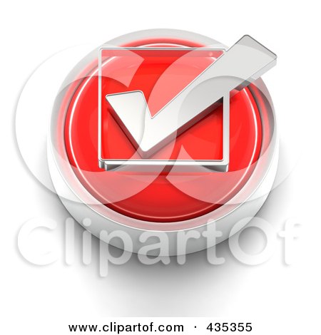 Royalty-Free (RF) Clipart Illustration of a 3d Red Check Box Button by Tonis Pan