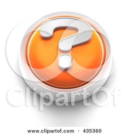 Royalty-Free (RF) Clipart Illustration of a 3d Orange Question Mark Button by Tonis Pan